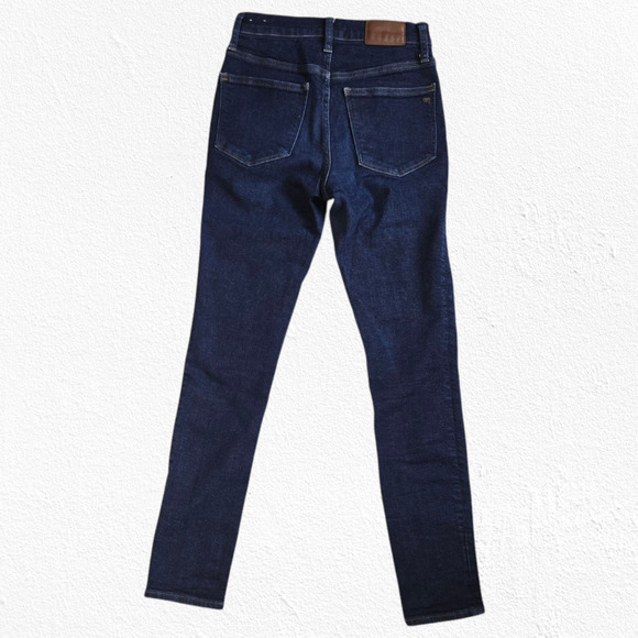 Madewell 9" Dark Wash Stretch Tencel Denim Mid-Rise Skinny Jeans Size 24 - Picture 10 of 10
